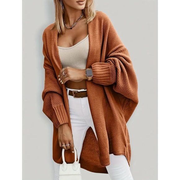 Last 2! Autumn Soft Loose Fit Light Brown Open Cardigan! Stylish and Comfy! - Picture 1 of 3